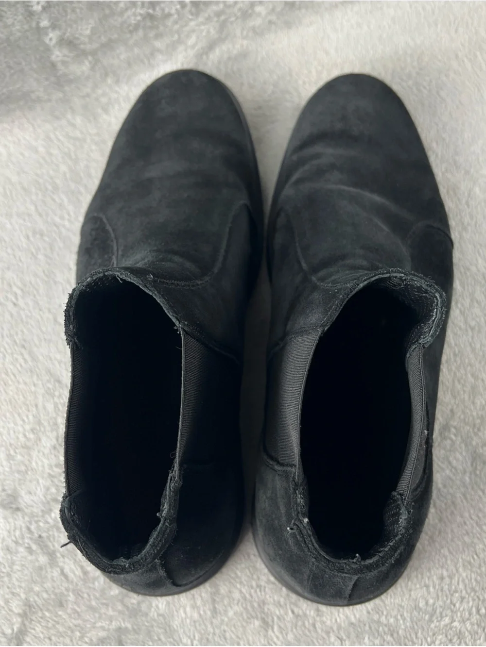Amberjack Chelsea Boots Men's 10 M Black Suede Leather Ankle Stretch Comfort